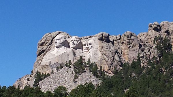 Mount Rushmore as seen from the Historical Marker