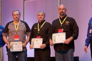 Stan, (on the right)   Receiving the Green Star Award for being Environmentally Friendly