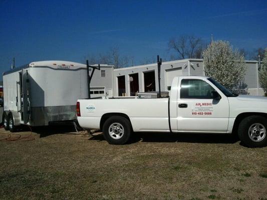 Air Medic truck and trailer ready for work