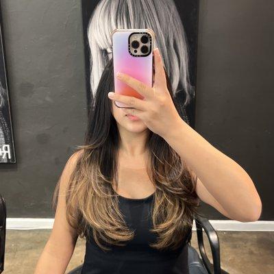 Long layers + blow out style by Nicole