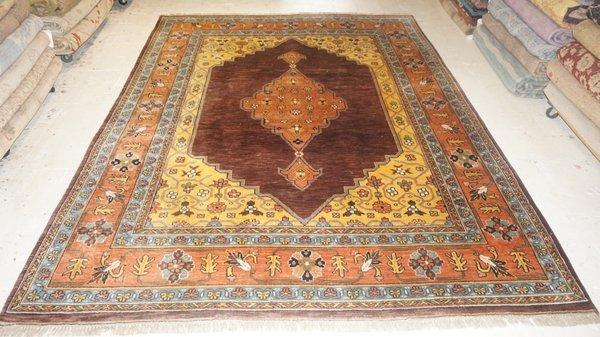 Turquish handwoven rug 9.4 x 7.5