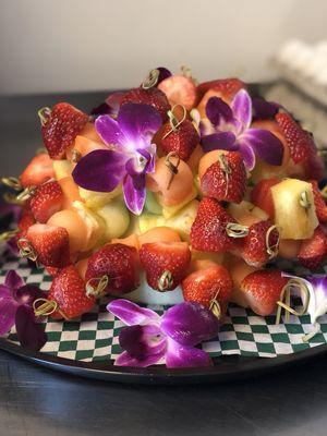 Colorful fruit trays