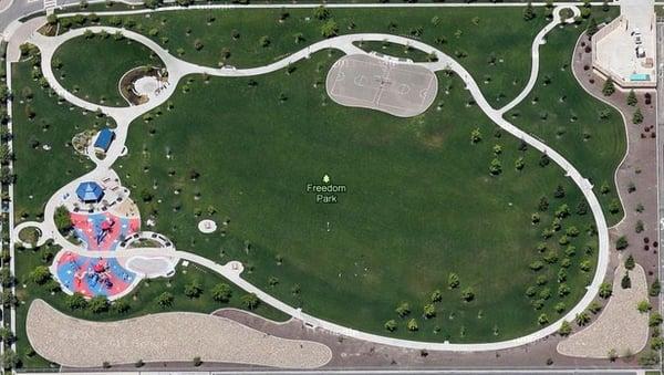 Freedom Park, as seen on Google Earth, looks like the Statue of Liberty.