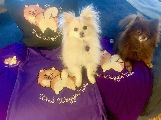 My Poms helping me advertise!