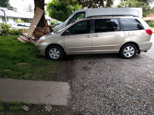 Trying to reseed my yard not only did 4 cars show up just for the tile guys (only kitchen being tiled) but some of them parked in the yard!