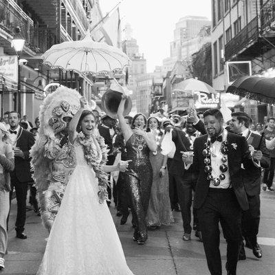 Mardi Gras is the best time for a second line wedding.