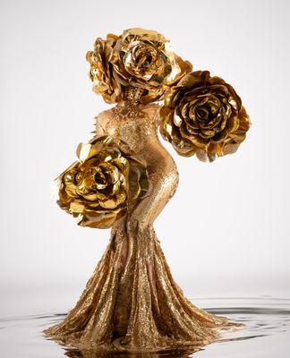 Gold Living Rose. Kikimora Studio Original creation.