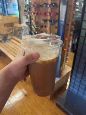 Iced Caramel Latte with Oatmilk