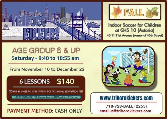 TRIBORO KICKERS - 2018 Fall course in Q-IS 10 (Astoria)