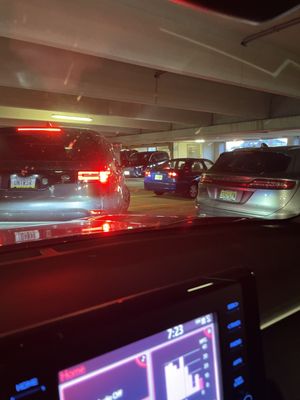 This is the line to get out of the garage, I am in the 2nd level.  In the event of an emergency what are we supposed to do?