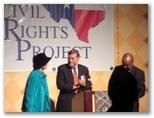 Molly Ivins, Michael TIgar & Leonard Pitts at TCRP's 16th Bill of Rights Dinner