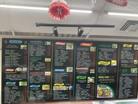 Menu - Tacos El Chapo - 2/26/24