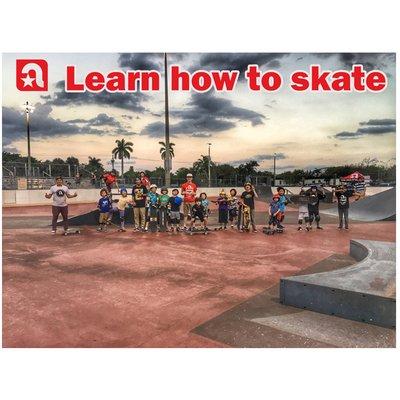 Learn to skate with us at all of our locations. Call 954-391-5234 and we will get you started. Group Lessons, Camp, and contest and more.