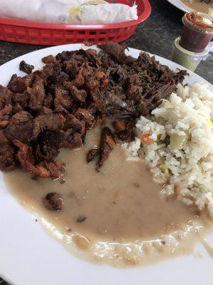 Barbacoa and pork plate