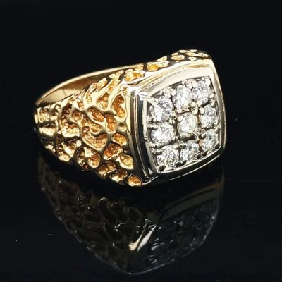 Men's Nugget Diamond Cluster Ring