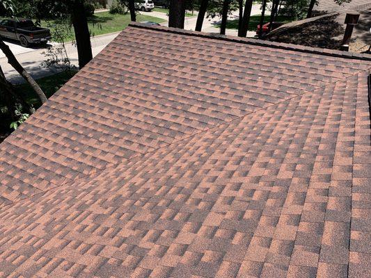 GAF Timberline HDZ shingles in Hickory. Z-ridge on all hips and ridges!