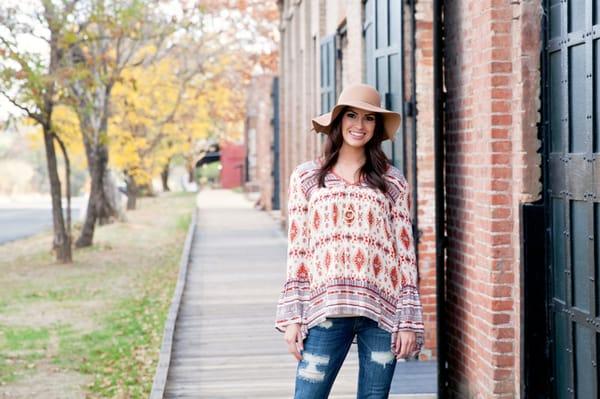 Our first outdoor photo shoot! Thanks to Holly Kiker (Photographer) and Samantha (Model) for their talent!