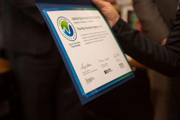 Green Certification completed 2019