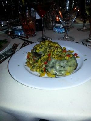 Vegetarian entree - Stuffed Portabella mushroom