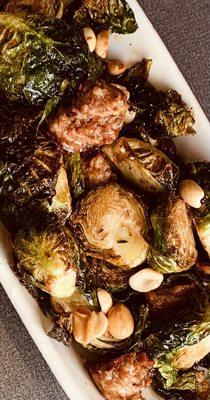 Brussels Sprouts - roasted with with meat and peanuts