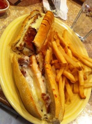 Chicken Parm sandwich with the sauce on the side