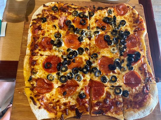 Pizza with Pepperoni and Olives