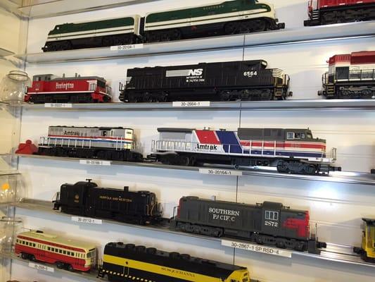 We even sell the display racks that we display our trains on. Call rocky today and order your display racks. Yes we ship them.