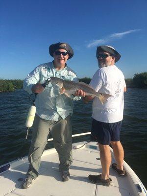 Briana and Chris hammered the redfish with us.