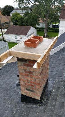 New concrete chimney cap