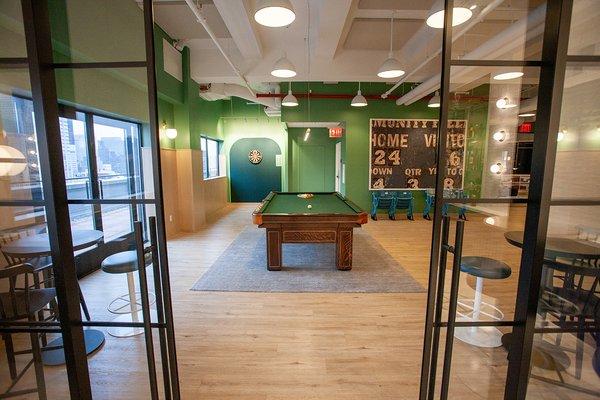 Private pool table room.