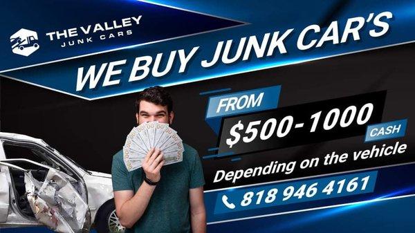 We Buy Junk Cars! Call us (818)-946-4161