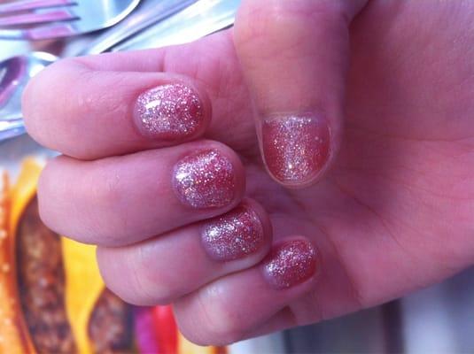 Better picture of the pink sparkle shellac