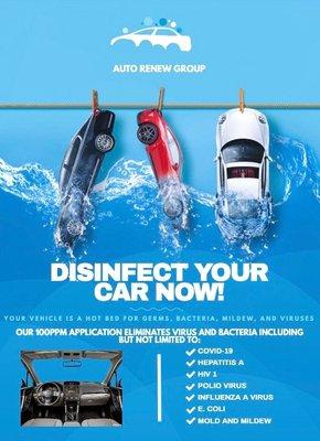 Disinfect your car now