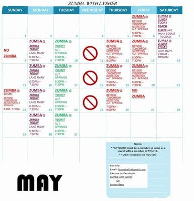 May's Schedule