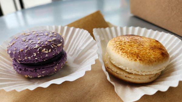 O M G delicious creme brulee macaron...the ube was less flavorful