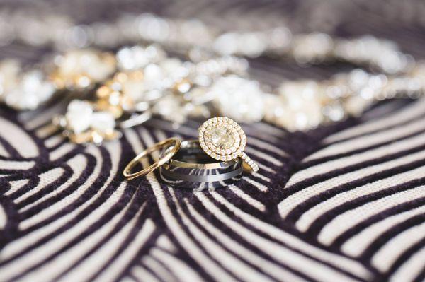 Custom Sarah Leonard Fine Jewelers Engagement and Wedding Rings. Photo by: Native Heart Photography