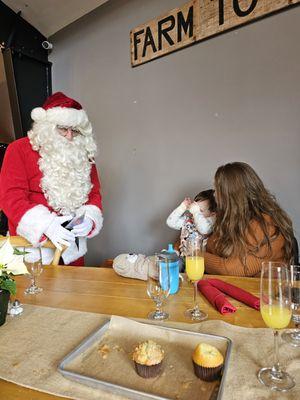 Santa was so sweet, even though our little guy was being shy!