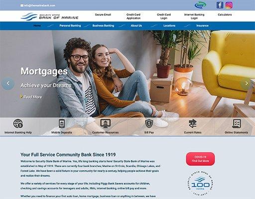 HTML website for The Security State Bank of Marine