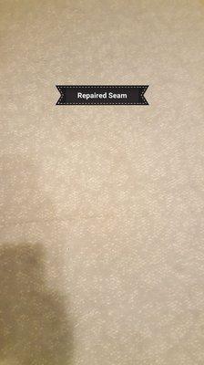 Commercial carpet seam repaired