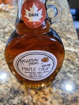 Dark maple syrup.