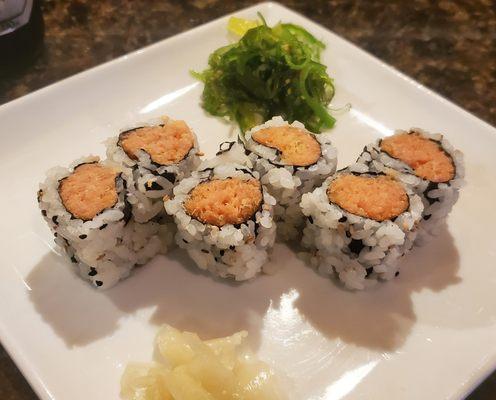 Allegedly spicy tuna but I would wager its not. Don't order this.