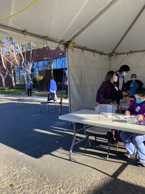 Tent and side entrance to the clinic