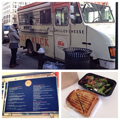 The Milk Truck on 24th and Park South... Three cheese grilled cheese and a green salad.