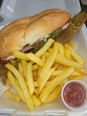 Beef Milanesa sandwich