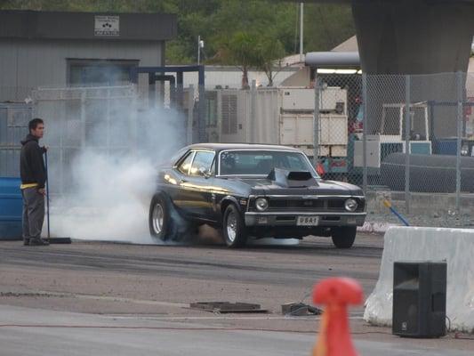 Racing at Qualcomm Stadium in Chevy Nova