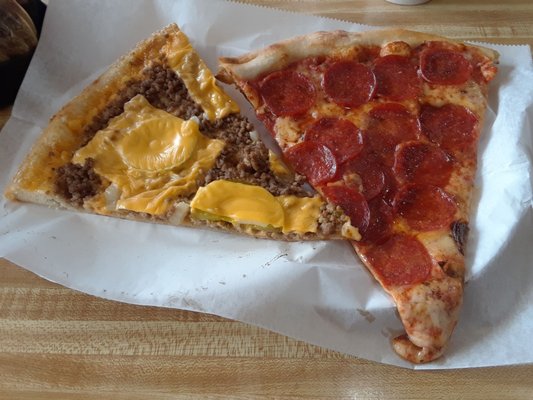 Big Mac and pepperoni slice