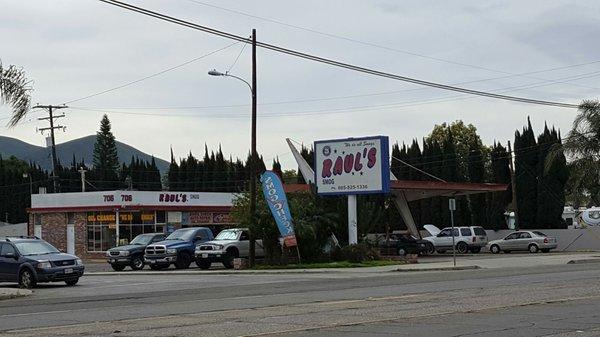 The view of the shop from the road.