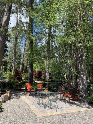 Nice seating under the trees