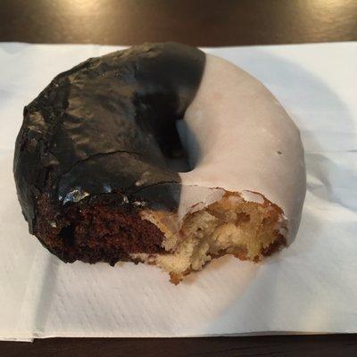 Black and white cake donut!!