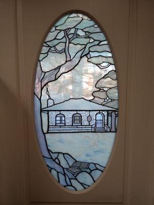 Stained Glass mosaic of the original library